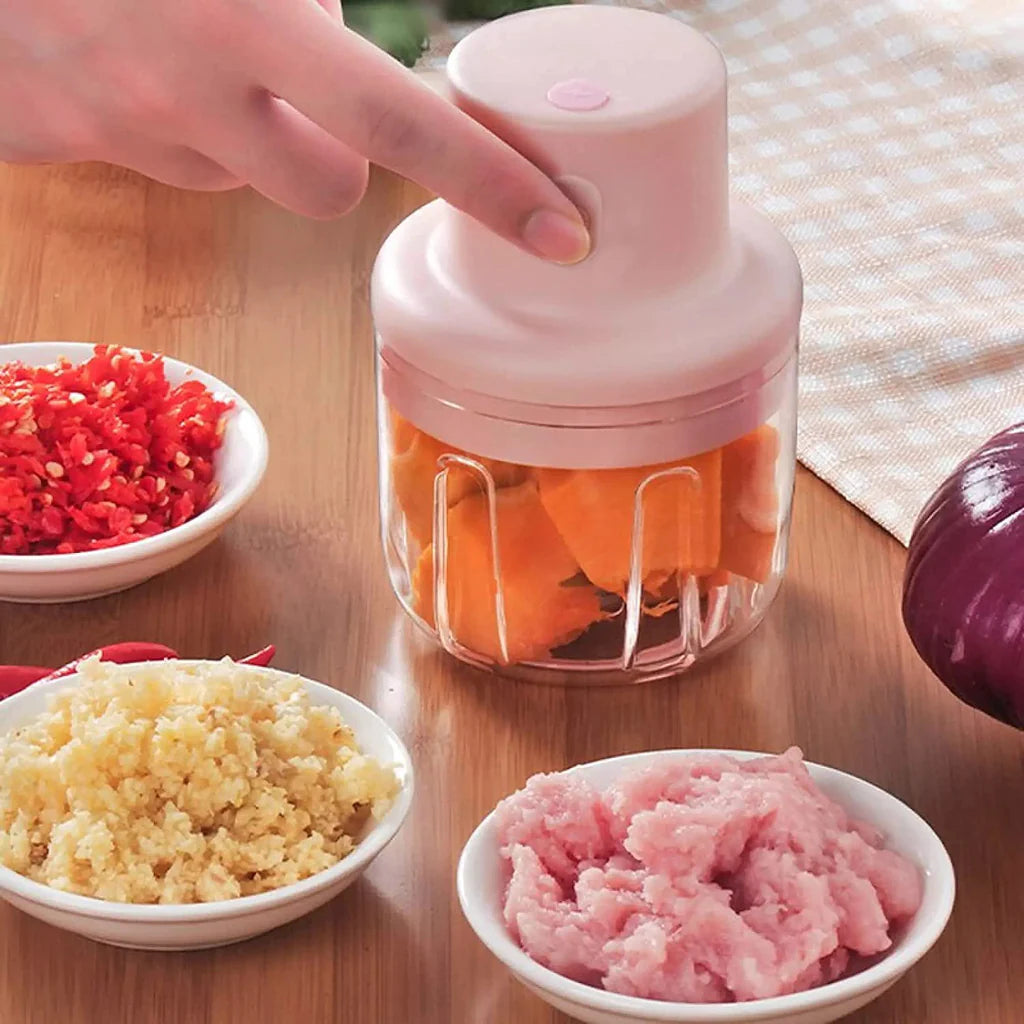 Electric Mini Chopper – 250ml USB Rechargeable⚡