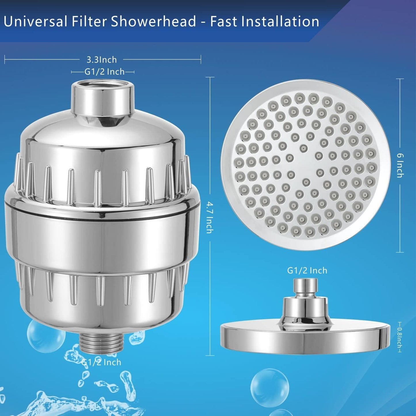 Water Softener for Bathroom - For Shower & Tap With 20-Stage Filtration