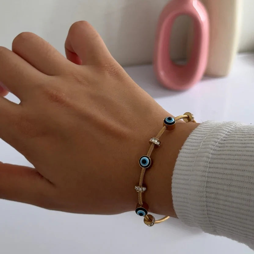 Evil Eye Charm Bracelet â€“ Anti Tarnish Stainless Steel
