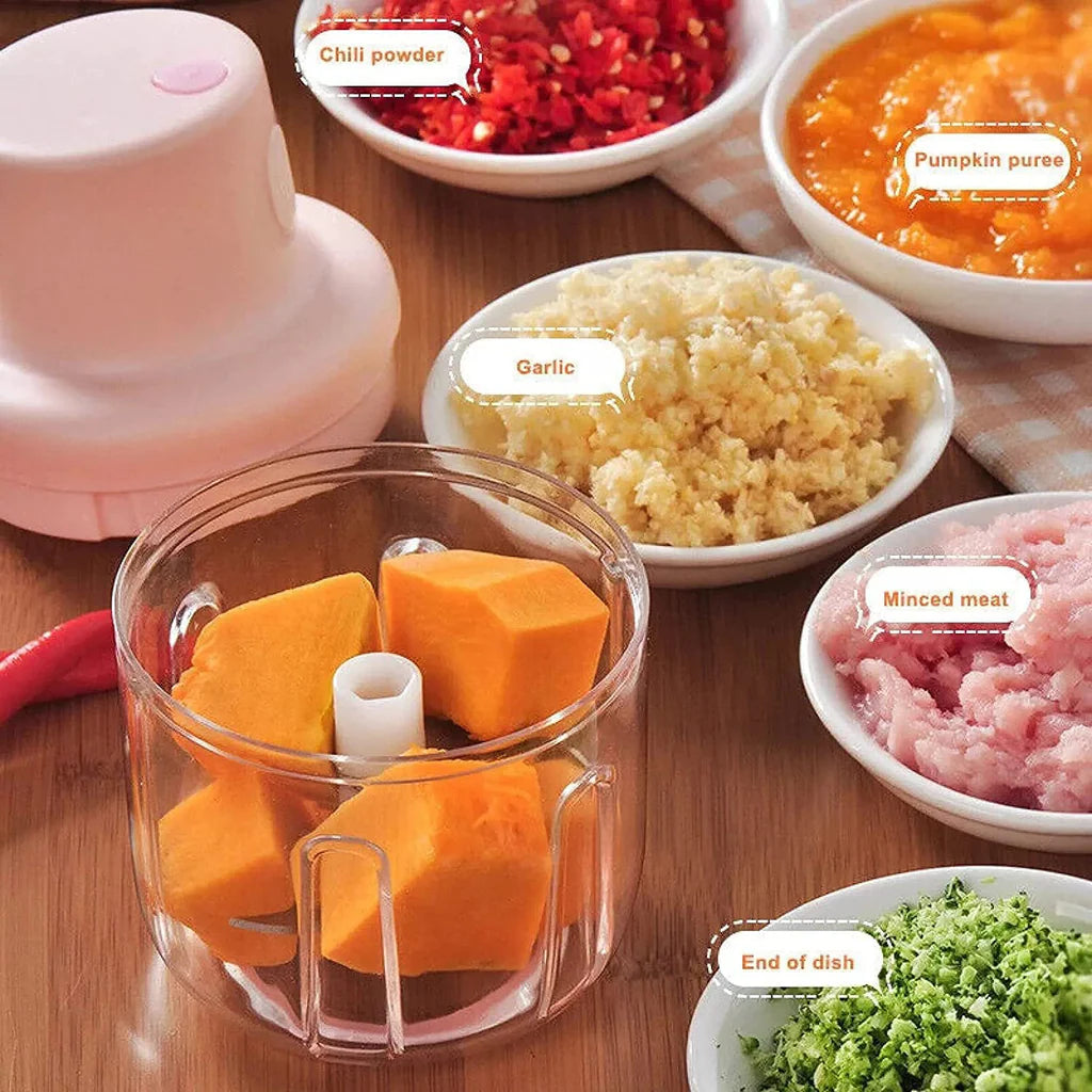 Electric Mini Chopper – 250ml USB Rechargeable⚡