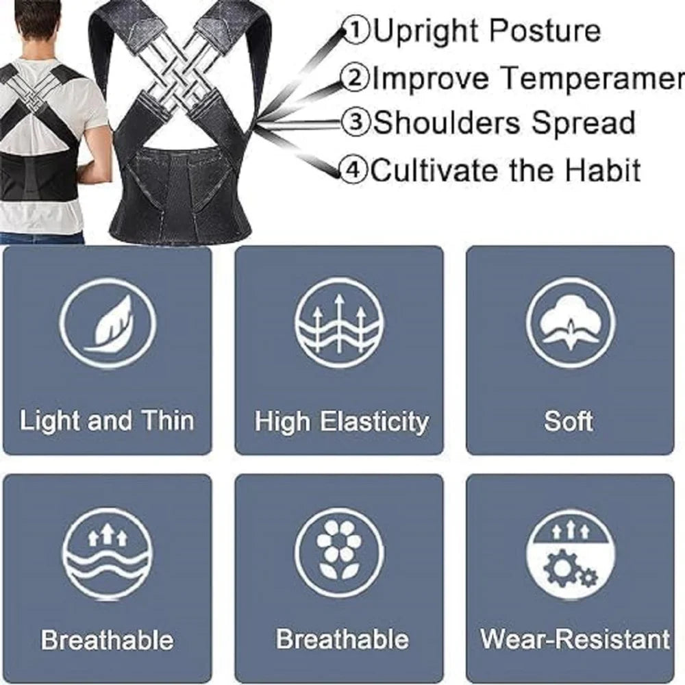 PostureAlign Pro™ – Adjustable Back Support for Better Posture